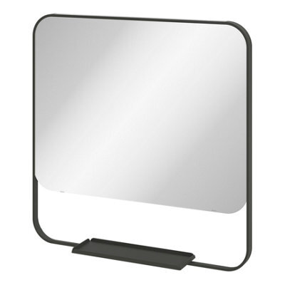GoodHome Maza Matt Black Square Wall-Mounted Bathroom Mirror (H)60.5Cm (W)60.5Cm - image 1