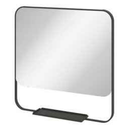 GoodHome Maza Matt Black Square Wall-Mounted Bathroom Mirror (H)60.5Cm (W)60.5Cm - thumbnail 1
