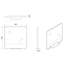 GoodHome Maza Matt Black Square Wall-Mounted Bathroom Mirror (H)60.5Cm (W)60.5Cm - thumbnail 7