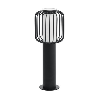 Stylish Ip44 Outdoor Pedestal Light In Black Steel For Garden And Gate - image 1