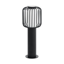 Stylish Ip44 Outdoor Pedestal Light In Black Steel For Garden And Gate - thumbnail 1