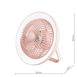 DAR Turbo Rechargeable Desk Fan With Lamp Pink Led - thumbnail 4