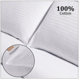 Neel Blue 300Tc White Satin Stripe Pillowcases With Zip Closure, 50Cm X 75Cm, Pack Of 2 - thumbnail 4