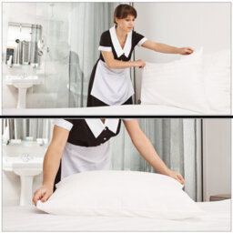 Neel Blue 300Tc White Satin Stripe Pillowcases With Zip Closure, 50Cm X 75Cm, Pack Of 2 - thumbnail 5