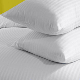 Neel Blue 300Tc White Satin Stripe Pillowcases With Zip Closure, 50Cm X 75Cm, Pack Of 2 - thumbnail 2