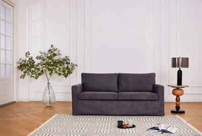 Home Detail Discontinued - Leo 3 Seater Sofa Suite Woven Fabric, Grey - image 1