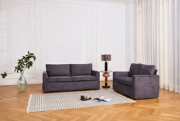 Home Detail Discontinued - Leo 3 Seater Sofa Suite Woven Fabric, Grey - thumbnail 8