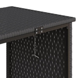 Berkfield Garden Sofa With Table And Cushions L-Shaped Black Poly Rattan - thumbnail 6