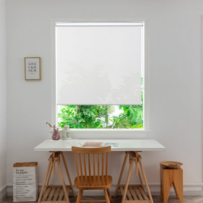 GoodHome Badallo Corded Optic White Daylight & Thermal Roller Blind (W)160Cm (L)180Cm - image 1