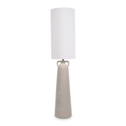 Valuelights Grayson Natural Cement Effect Ceramic Midi Floor Lamp With Cylinder Shade - thumbnail 2