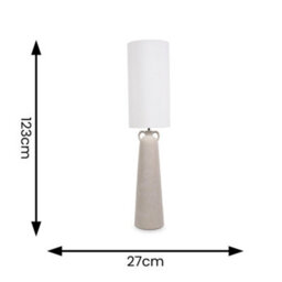 Valuelights Grayson Natural Cement Effect Ceramic Midi Floor Lamp With Cylinder Shade - thumbnail 4