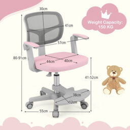 Gainoom Kids Pink Desk Chair Children Study Chair W/ Adjustable Height - thumbnail 2
