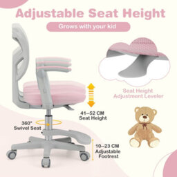 Gainoom Kids Pink Desk Chair Children Study Chair W/ Adjustable Height - thumbnail 9