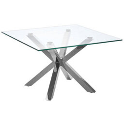 Beliani Coffee Table Starlight Tempered Glass Silver