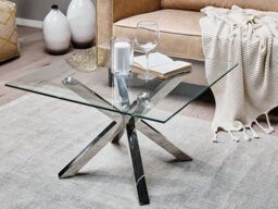 Beliani Coffee Table Starlight Tempered Glass Silver - thumbnail 2