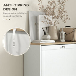 Wyld Haus Lone Wooden Compact 3-Drawer White Shoe Cabinet - Narrow Hallway Storage, 60 X 23.5 X 115 Cm - thumbnail 8
