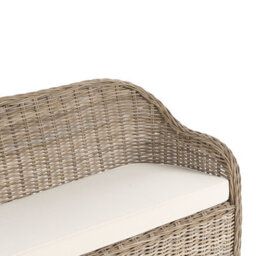 Beliani Garden Bench With Cushion Susua 141 Cm Rattan Natural - thumbnail 8