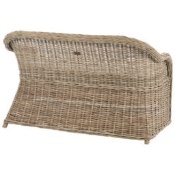 Beliani Garden Bench With Cushion Susua 141 Cm Rattan Natural - thumbnail 6