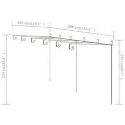 Walplus Garden Pergola Antique Brown 6X3X2.5 M Iron - thumbnail 7