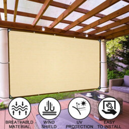 Beige 3X5M Rectangular Shade Sail Breathable Windproof - thumbnail 2