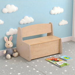 Children's Long Storage Bench, 2-In-1 Toy Box Organizer & Seating Bench, Sturdy Plywood & Mdf Construction, Storage Unit For Kids - thumbnail 1