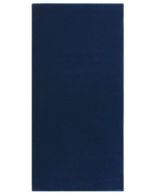 Beliani Navy Viscose Rug 80 X 150 Cm, Hand-Tufted Low Pile, Modern Rectangular - image 1