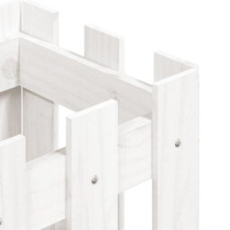 Berkfield Garden Planter With Fence Design White 30X30X30 Cm Solid Wood Pine - thumbnail 7