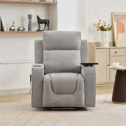Cowley Electric Riser Recliner Chair With Massage, Heat And Cup Cooler - Light Grey - thumbnail 9