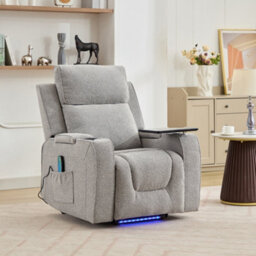 Cowley Electric Riser Recliner Chair With Massage, Heat And Cup Cooler - Light Grey