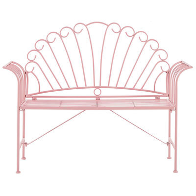 Beliani Garden Bench Cavinia 125 Cm Metal Pink - image 1
