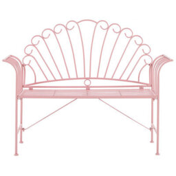 Beliani Garden Bench Cavinia 125 Cm Metal Pink