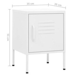 Berkfield Nightstand White 35X35X51 Cm Steel - thumbnail 9