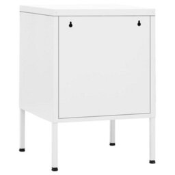 Berkfield Nightstand White 35X35X51 Cm Steel - thumbnail 5