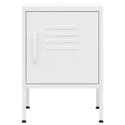 Berkfield Nightstand White 35X35X51 Cm Steel - thumbnail 3