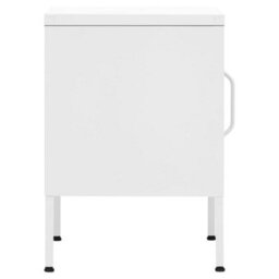 Berkfield Nightstand White 35X35X51 Cm Steel - thumbnail 6