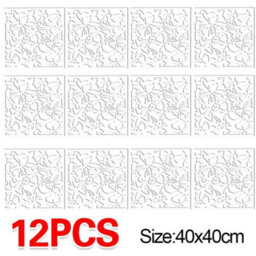 12Pcs Paravent Partition Wall Room Divider Hollow Flowers Hanging Screen - thumbnail 1