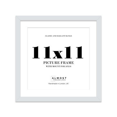 "11X11"" Light Grey Picture Frame - 11X11"" Square Frame With 10X10"" Mount For 11X11""/10X10"" Pictures Moderrn Style Thin Edge, 1 Pack" - image 1