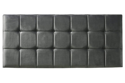 "Adore Designs 21 Cube Plush Velvet 4Ft6 Double 24"" Headboard - Grey"
