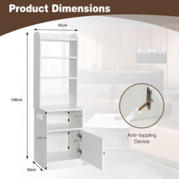 Gainoom 6-Tier Nightstand Bedside Tables Tall Night Stands W/5 Open Shelf - thumbnail 2