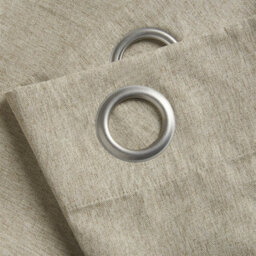 Luxury Living Linen Look Eyelet Ring Top Blackout Curtains Beige - thumbnail 3