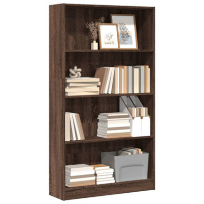 Berkfield Bookcase Brown Oak 80X24X143 Cm Engineered Wood - image 1