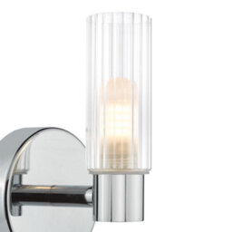 Pagazzi Lighting Pagazzi Hannah Polished Chrome & Glass Bathroom Wall Light - thumbnail 6