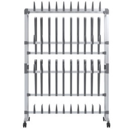 Walplus Shoe Rack With Wheels Silver 89X27X120 Cm - thumbnail 3