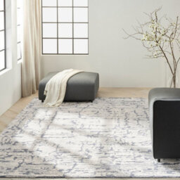 Blue Abstract Handmade Luxurious Modern Wool Rug For Bedroom & Living Room-259Cm X 351Cm - thumbnail 2
