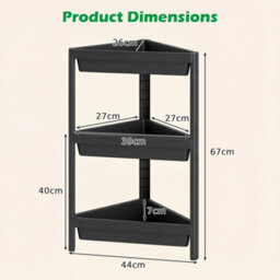 3 Tier Corner Shower Caddy Standing Shelf - thumbnail 2
