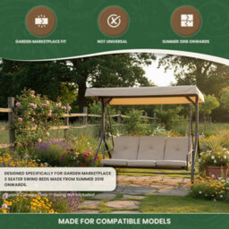 Garden Market Place Spare Roof Canopy For Our Garden 3 Seater Swing Seat Hammock Bed (Swing Seat Not Included) - thumbnail 4
