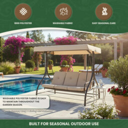 Garden Market Place Spare Roof Canopy For Our Garden 3 Seater Swing Seat Hammock Bed (Swing Seat Not Included) - thumbnail 5