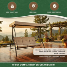 Garden Market Place Spare Roof Canopy For Our Garden 3 Seater Swing Seat Hammock Bed (Swing Seat Not Included) - thumbnail 6