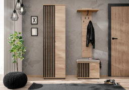 Arte Pedro Shoe Cabinet 60Cm: Efficient Storage Solution - W600mm X H460mm X D350mm In Jackson Hickory & Black - thumbnail 4