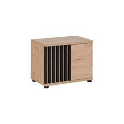 Arte Pedro Shoe Cabinet 60Cm: Efficient Storage Solution - W600mm X H460mm X D350mm In Jackson Hickory & Black - thumbnail 1
